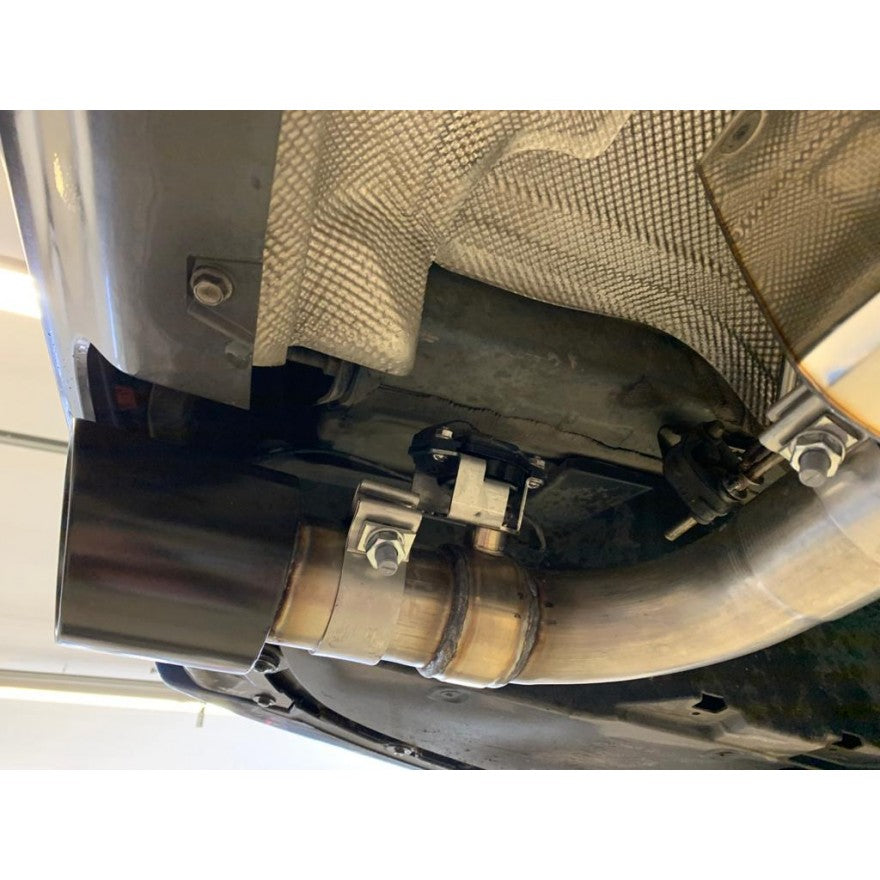 Sportschalldämpfer mit links/rechts je 1 Endrohr 100mm (Typ 25) schwarz emalliert, inkl. (EG-) GENEHMIGUNG!