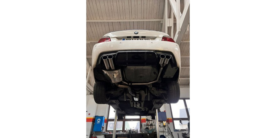 Sportschalldämpfer mit links/rechts je 2 Endrohren 80mm (Typ 10) M5-Optik, inkl. TÜV-Teilegutachten!