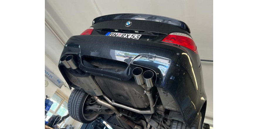 Sportschalldämpfer mit links/rechts je 2 Endrohren 90mm (Typ 10) M5-Optik, inkl. TÜV-Teilegutachten!