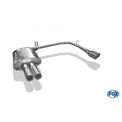 Sportschalldämpfer mit links/rechts je 2 Endrohren 76mm (Typ 13), inkl. TÜV-Teilegutachten!