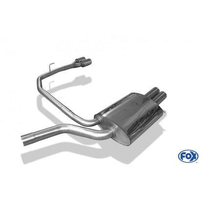Sportschalldämpfer mit links/rechts je 2 Endrohren 76mm (Typ 13), inkl. TÜV-Teilegutachten!