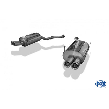 Sportschalldämpfer mit links/rechts je 2 Endrohren 76mm (Typ 13), inkl. (EG-) GENEHMIGUNG!