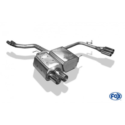 Sportschalldämpfer mit links/rechts je 2 Endrohren 76mm (Typ 10), inkl. TÜV-Teilegutachten!