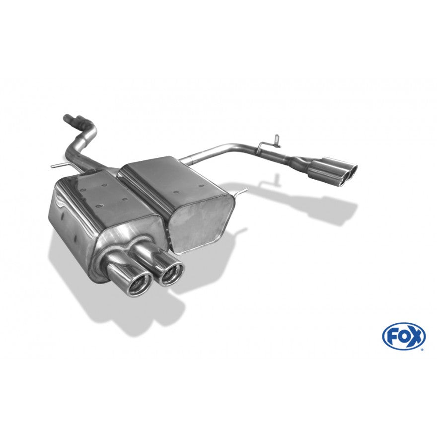 Sportschalldämpfer mit links/rechts je 2 Endrohren 76mm (Typ 17), inkl. TÜV-Teilegutachten!