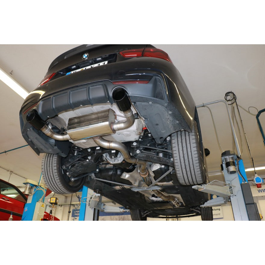 Sportschalldämpfer mit links/rechts je 1 Endrohr 100mm (Typ 25) schwarz emalliert, inkl. (EG-) GENEHMIGUNG!