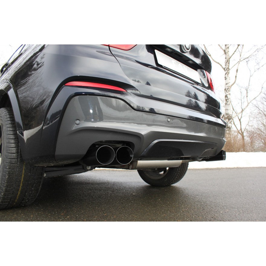 Sportschalldämpfer mit links/rechts je 2 Endrohren 90mm (Typ 25) schwarz , inkl. (EG-) GENEHMIGUNG!