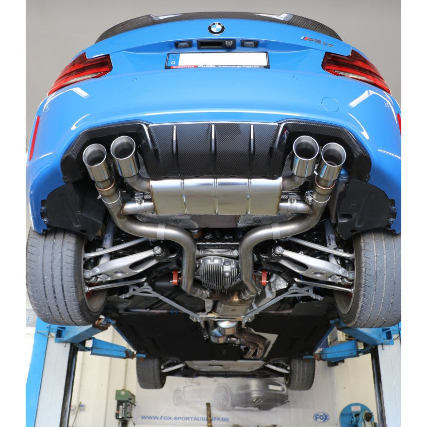 Sportschalldämpfer mit 2 Abgasklappen und mit links/rechts je 2 Endrohren 90mm (Typ 25), inkl. (EG-) GENEHMIGUNG!