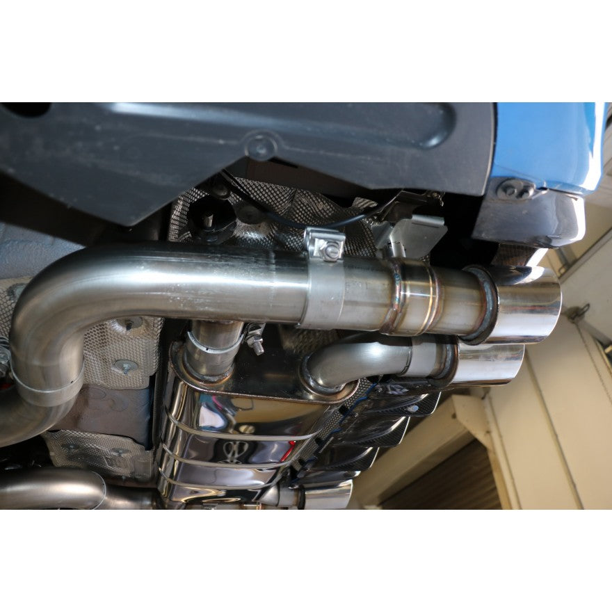 Sportschalldämpfer mit 2 Abgasklappen und mit links/rechts je 2 Endrohren 90mm (Typ 25), inkl. (EG-) GENEHMIGUNG!