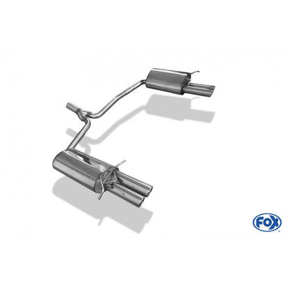 Sportschalldämpfer mit links/rechts je 2 Endrohren 70mm (Typ 16), inkl. (EG-) GENEHMIGUNG!