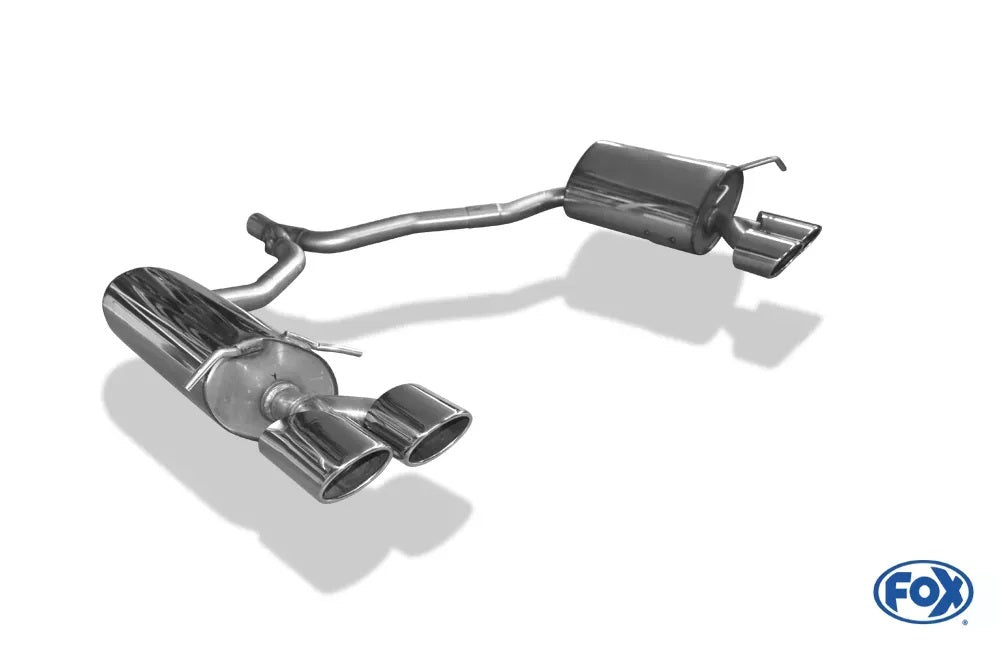 Sportschalldämpfer mit links/rechts je 2 Endrohren 115x85mm (Typ 32) mit Piecha Prägung, inkl. (EG-) GENEHMIGUNG!