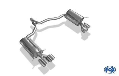 Sportschalldämpfer mit links/rechts je 2 Endrohren 115x85mm (Typ 32) mit Piecha Prägung, inkl. (EG-) GENEHMIGUNG!