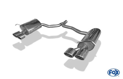 Sportschalldämpfer mit links/rechts je 2 Endrohren 115x85mm (Typ 32) mit Piecha Prägung, inkl. (EG-) GENEHMIGUNG!