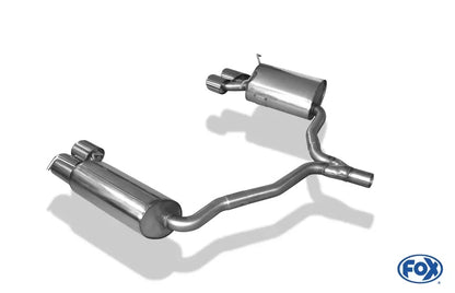 Sportschalldämpfer mit links/rechts je 2 Endrohren 115x85mm (Typ 32) mit Piecha Prägung, inkl. (EG-) GENEHMIGUNG!