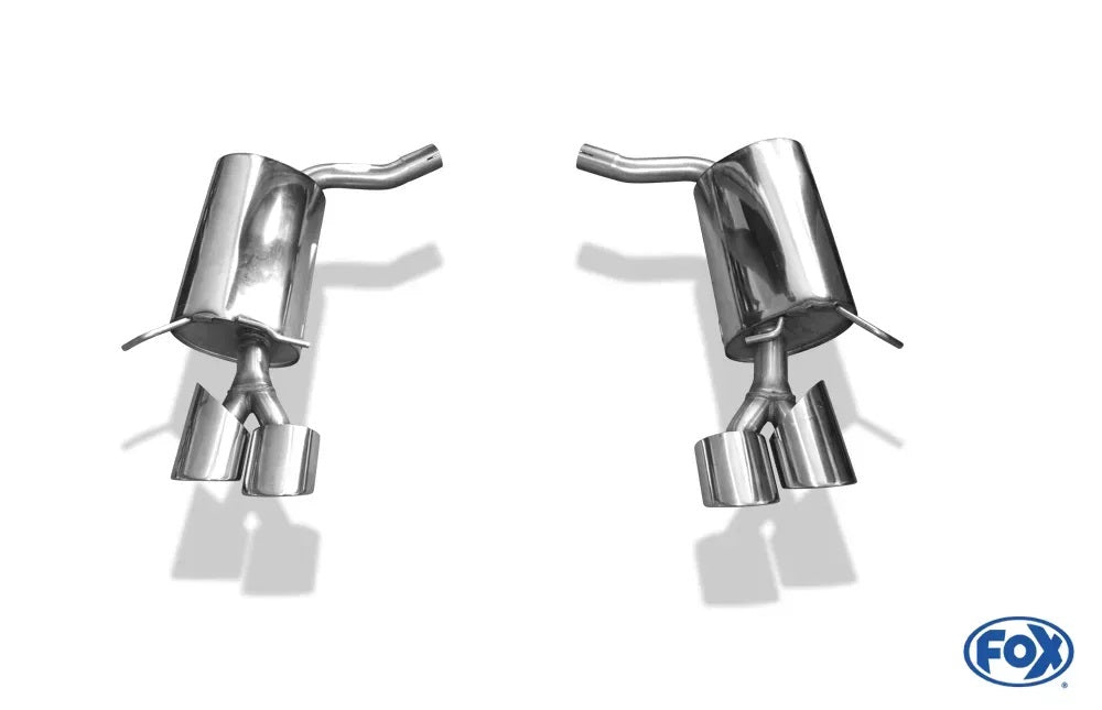 Sportschalldämpfer mit links/rechts je 2 Endrohren 115x85mm (Typ 32) mit Piecha Prägung, inkl. (EG-) GENEHMIGUNG!