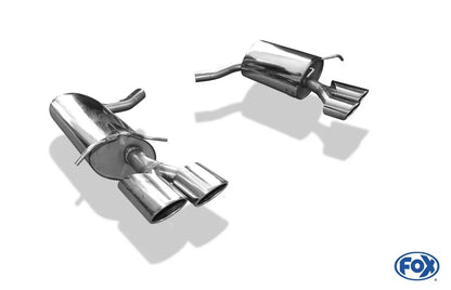 Sportschalldämpfer mit links/rechts je 2 Endrohren 115x85mm (Typ 32) mit Piecha Prägung, inkl. (EG-) GENEHMIGUNG!