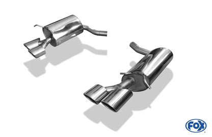 Sportschalldämpfer mit links/rechts je 2 Endrohren 115x85mm (Typ 32) mit Piecha Prägung, inkl. (EG-) GENEHMIGUNG!