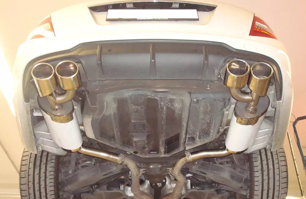 Sportschalldämpfer mit links/rechts je 2 Endrohren 115x85mm (Typ 32) mit Piecha Prägung, inkl. (EG-) GENEHMIGUNG!