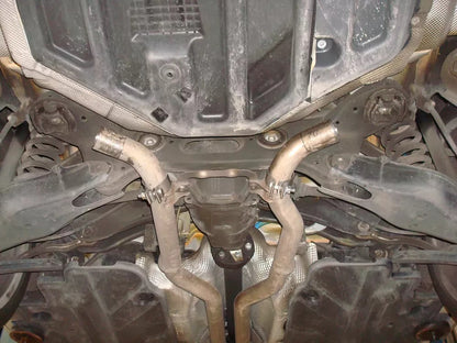 Sportschalldämpfer mit links/rechts je 2 Endrohren 115x85mm (Typ 32) mit Piecha Prägung, inkl. (EG-) GENEHMIGUNG!