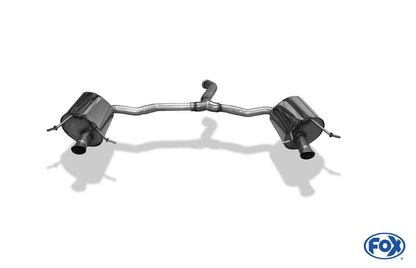 Sportschalldämpfer mit links/rechts mit Endrohren in Trichterform für Serien-Heckschürze, inkl. (EG-) GENEHMIGUNG!