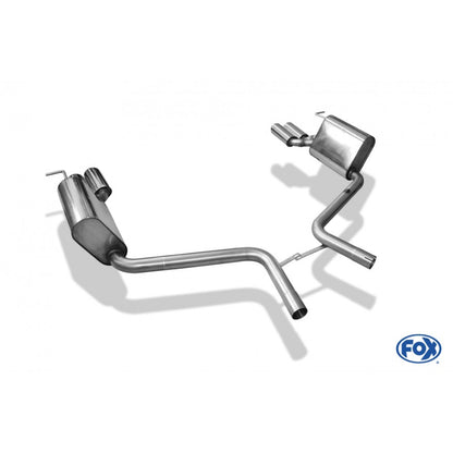 Sportschalldämpfer mit links/rechts je 2 Endrohren 88x74mm (Typ 32), inkl. (EG-) GENEHMIGUNG!