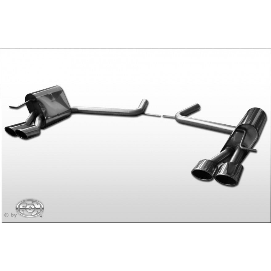 Sportschalldämpfer mit links/rechts je 2 Endrohren 106x71mm (Typ 32), inkl. (EG-) GENEHMIGUNG!