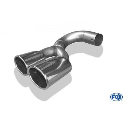 Endrohr zum Anstecken mit seitlich 2 Endrohren 115x85mm (Typ 38), inkl. (EG-) GENEHMIGUNG!