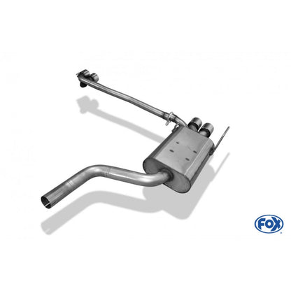 Sportschalldämpfer mit links/rechts je 2 Endrohren 76mm (Typ 12), inkl. TÜV-Teilegutachten!