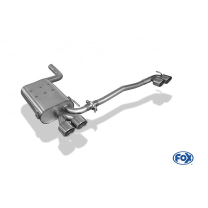Sportschalldämpfer mit links/rechts je 2 Endrohren 88x74mm (Typ 32), inkl. TÜV-Teilegutachten!