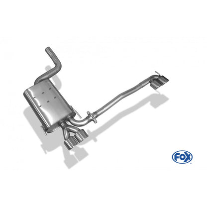 Sportschalldämpfer mit links/rechts je 2 Endrohren 88x74mm (Typ 32), inkl. TÜV-Teilegutachten!