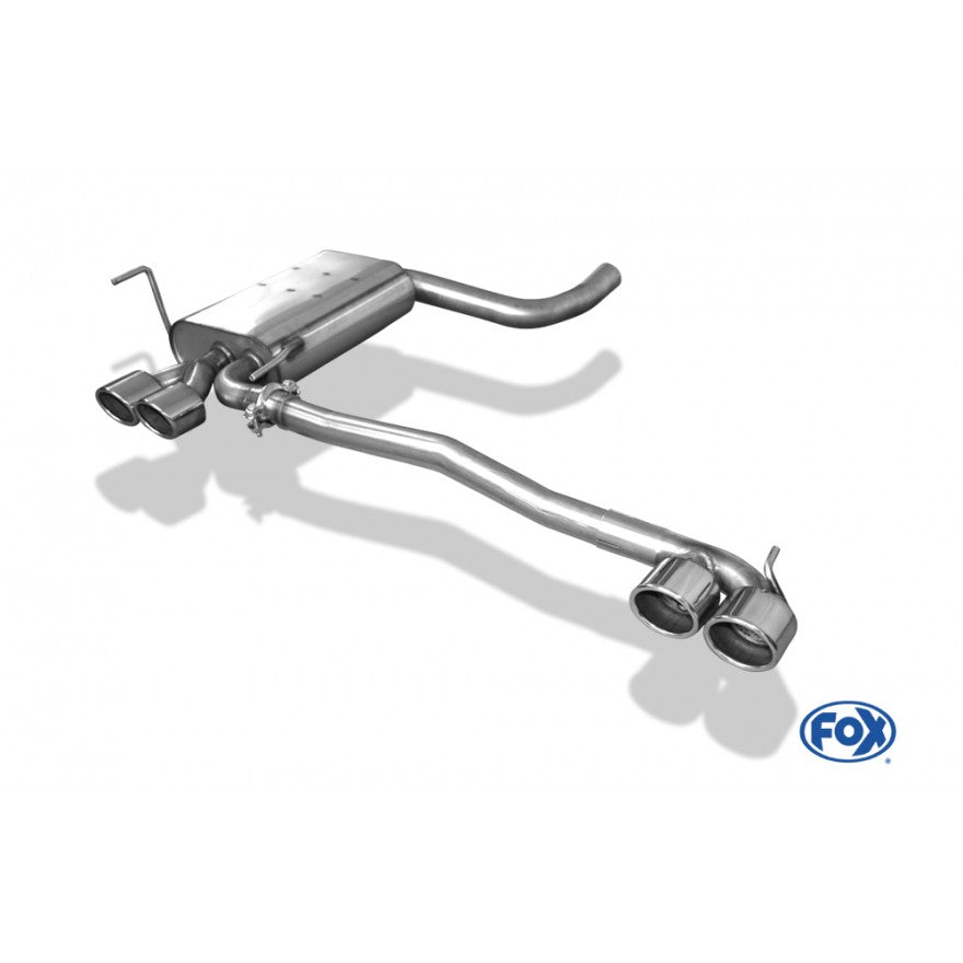 Sportschalldämpfer mit links/rechts je 2 Endrohren 88x74mm (Typ 32), inkl. TÜV-Teilegutachten!