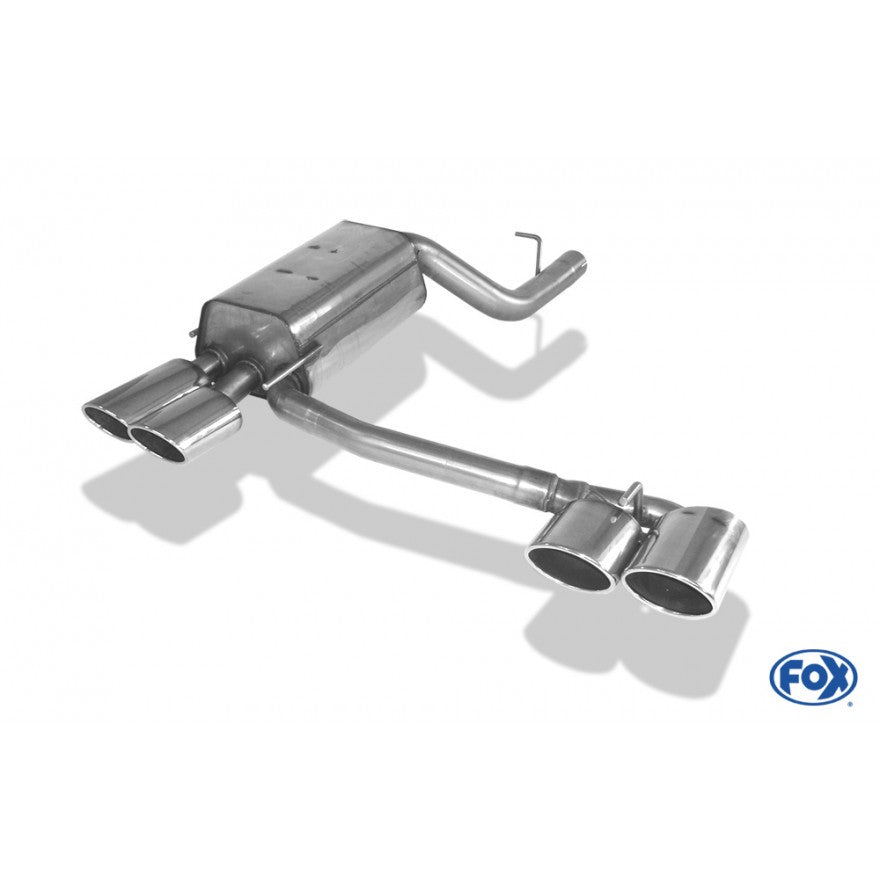 Sportschalldämpfer mit links/rechts je 2 Endrohren 115x85mm (Typ 32), inkl. TÜV-Teilegutachten!