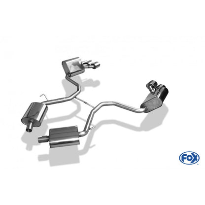 Halbanlage ab KAT mit links/rechts je 2 Endrohren 115x85mm (Typ 32), inkl. (EG-) GENEHMIGUNG!