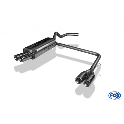 Sportschalldämpfer mit links/rechts je 2 Endrohren 70mm (Typ 13), inkl. TÜV-Teilegutachten!