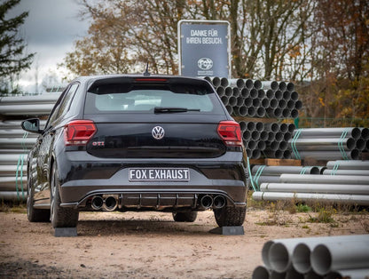 Sportschalldämpfer mit links/rechts je 2 Endrohren 100mm (Typ 25) schwarz emailliert, inkl. (EG-) GENEHMIGUNG!