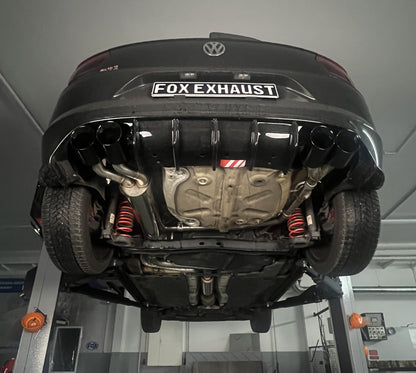 Sportschalldämpfer mit links/rechts je 2 Endrohren 100mm (Typ 25) schwarz emailliert, inkl. (EG-) GENEHMIGUNG!