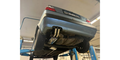 Sportschalldämpfer mit 2 Endrohren 55mm (Typ 14) mit Knick nach links, inkl. (EG-) GENEHMIGUNG!