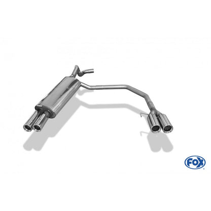 Sportschalldämpfer mit links/rechts je 2 Endrohren 76mm (Typ 13), inkl. (EG-) GENEHMIGUNG!