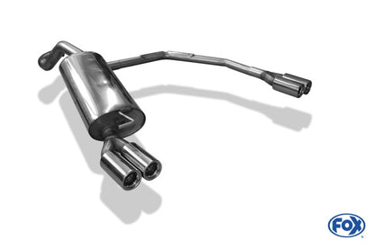 Sportschalldämpfer mit links/rechts je 2 Endrohren 76mm (Typ 13), inkl. TÜV-Teilegutachten!