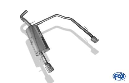 Sportschalldämpfer mit links/rechts je 1 Endrohren 90mm (Typ 17), inkl. TÜV-Teilegutachten!