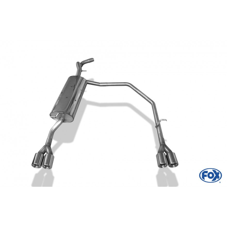 Sportschalldämpfer mit links/rechts je 2 Endrohren 76mm (Typ 13), inkl. TÜV-Teilegutachten!