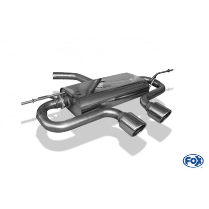Sportschalldämpfer mit mittig 2 Endrohren 90mm (Typ 16), inkl. (EG-) GENEHMIGUNG!