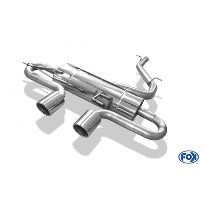Sportschalldämpfer mit mittig 2 Endrohren 100mm (Typ 16), inkl. (EG-) GENEHMIGUNG!