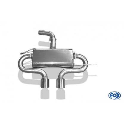 Sportschalldämpfer mit mittig 2 Endrohren 100mm (Typ 16), inkl. (EG-) GENEHMIGUNG!