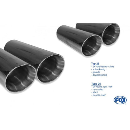 Sportschalldämpfer mit links/rechts je 2 Endrohren 90mm (Typ 25), inkl. (EG-) GENEHMIGUNG!