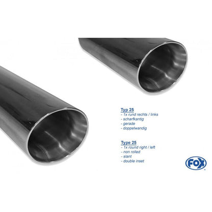Sportschalldämpfer mit links/rechts je 1 Endrohr 100mm (Typ 25), inkl. (EG-) GENEHMIGUNG!