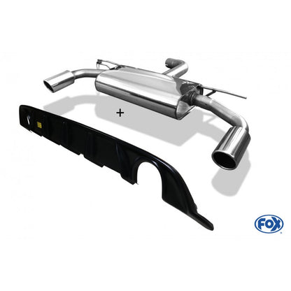 Sportschalldämpfer mit links/rechts je 1 Endrohr 100mm (Typ 16) inkl. Heckeinsatz schwarz matt, inkl. (EG-) GENEHMIGUNG!