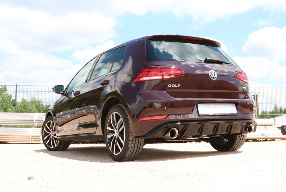 Sportschalldämpfer mit links/rechts je 1 Endrohr 100mm (Typ 25) inkl. Heckeinsatz schwarz lackiert, inkl. (EG-) GENEHMIGUNG!