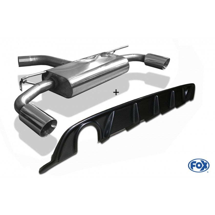 Sportschalldämpfer mit links/rechts je 1 Endrohr 114mm (Typ 25) inkl. Heckeinsatz Carbon-Look, inkl. (EG-) GENEHMIGUNG!