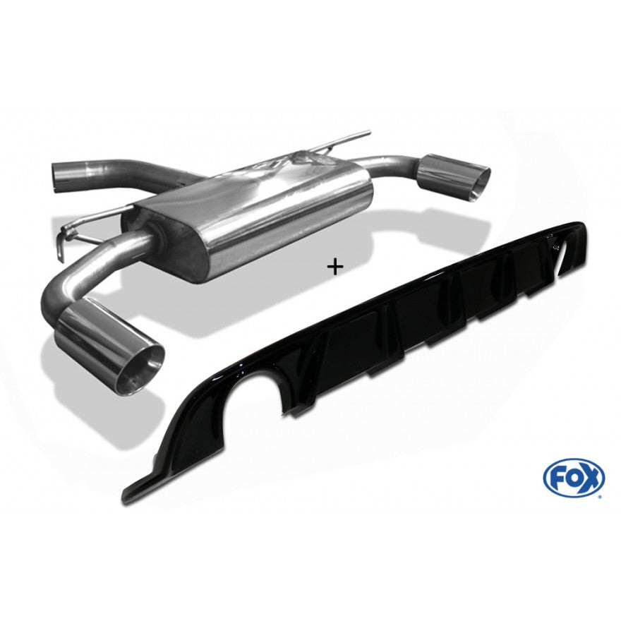 Sportschalldämpfer mit links/rechts je 1 Endrohr 114mm (Typ 25) mit Heckeinsatz schwarz lackiert, inkl. (EG-) GENEHMIGUNG!