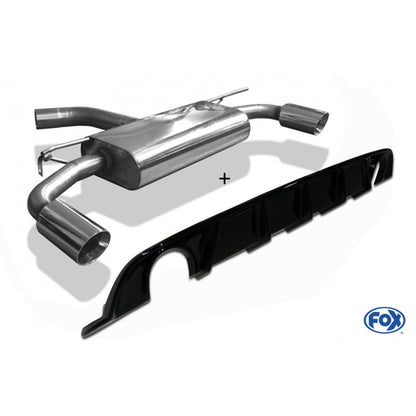 Sportschalldämpfer mit links/rechts je 1 Endrohr 114mm (Typ 25) mit Heckeinsatz schwarz lackiert, inkl. (EG-) GENEHMIGUNG!